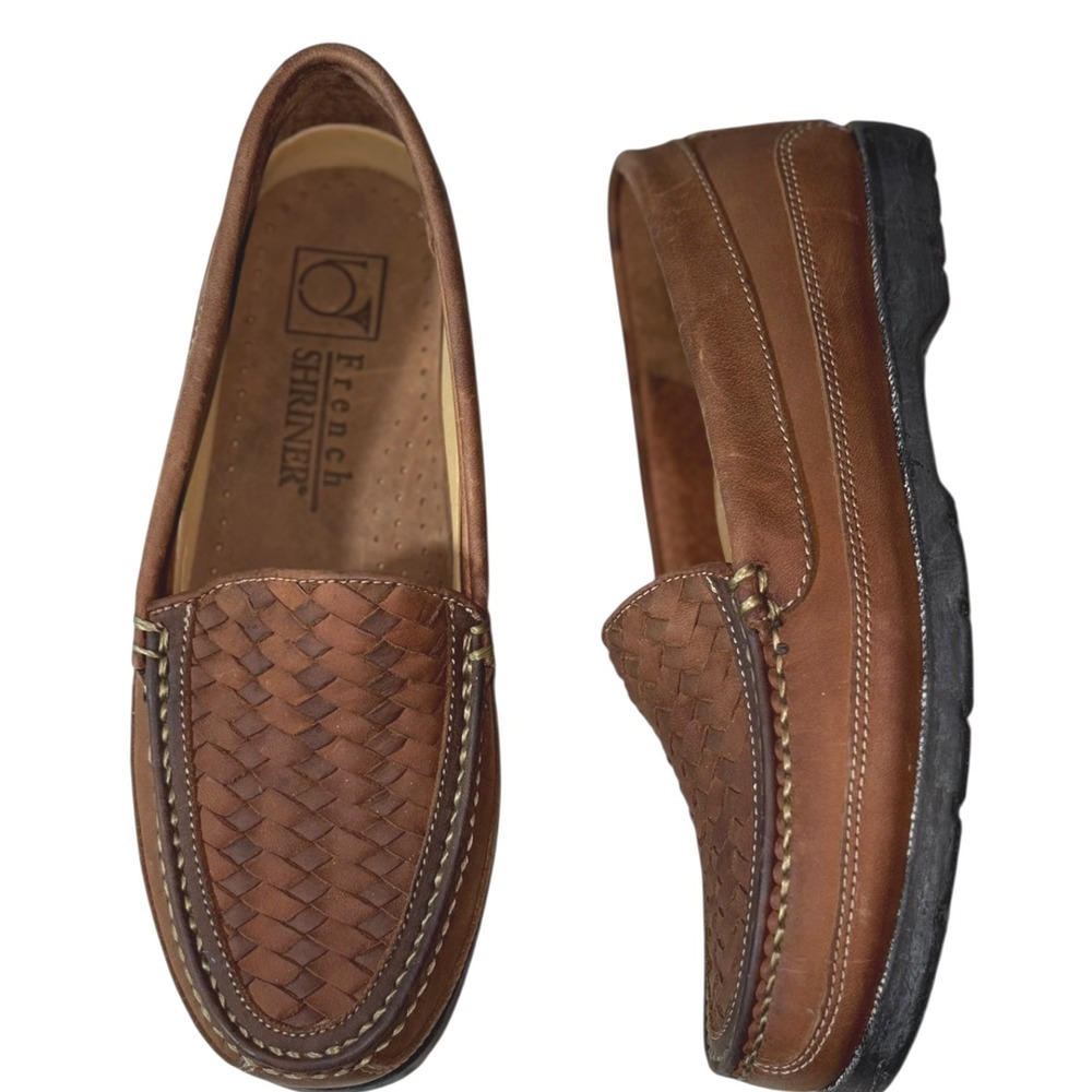 French Shriner Garth Leather Slip On loafers sz 9 NWOT